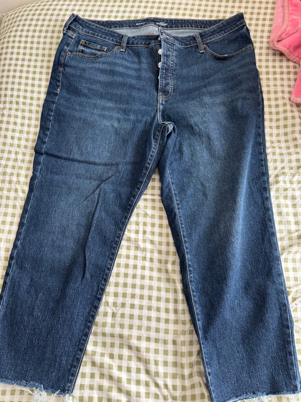 Classic Mid-Blue Button-Fly Straight Jeans